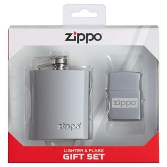 Подарочный набор ZIPPO: фляжка 89мл и зажигалка ZIPPO