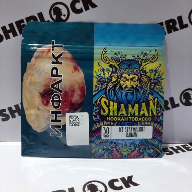 КАЛЬЯННЫЙ ТАБАК SHAMAN CO ВКУСОМ ICE STRAWBERRY BANANA