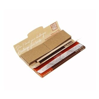 Бумага DARK HORSE King Size Brown 14g фильтры + стик, бумага для самокруток, 34 шт. (1/24)