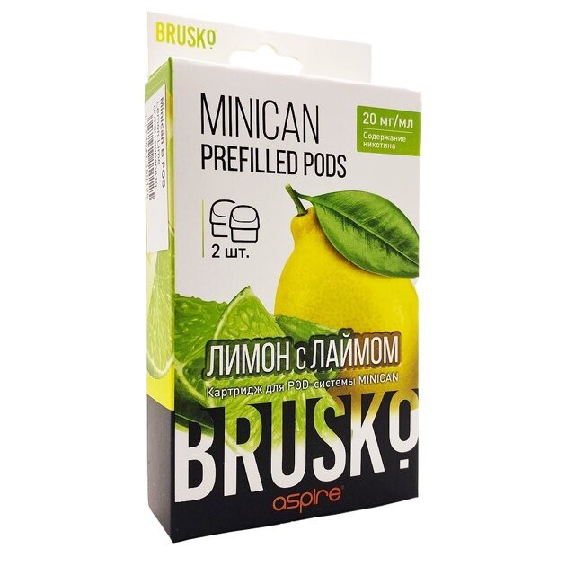 Картридж Brusko Minican заправленный 2% (Лимон с Лаймом)